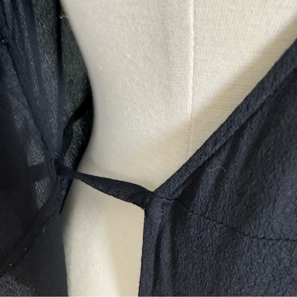 & Other Stories Black V-Neck Wraparound Midi w/3/4 Length Sleeves Sz 12 - Picture 9 of 11